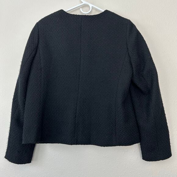 Talbots tweed jacket full zip faux leather pockets classic moto modern lined 12 - Picture 7 of 11